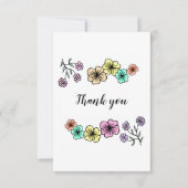 Elegant rustic floral bruiloft bedankt je kaart (Voorkant)