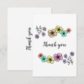 Elegant rustic floral bruiloft bedankt je kaart (Voorkant / Achterkant)