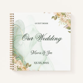 Elegant Rustic Floral Greenery trouwgastenboek Notitieboek