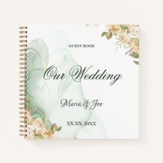 Elegant Rustic Floral Greenery trouwgastenboek Notitieboek