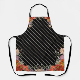 Elegant rustic floral kitchen schort