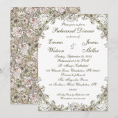 Élégant Rustic Floral Rehearer Dîner Invitation (Devant / Derrière)