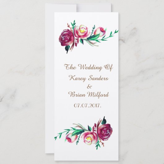 Elegant Rustic Floral Wedding Invitation Kaart (Voorkant)