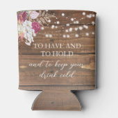 Elegant Rustic Floral Wood I Do BBQ Beer Blikjeskoeler (Achterkant)