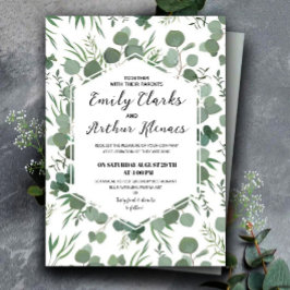 Elegant Rustic Forest Boho Wedding Invitation  Kaart