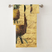 Elegant Rustic French Calligraphy Pineapple Bad Handdoek (Insitu)