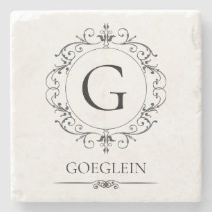Elegant Rustic - Gepersonaliseerd Stenen Onderzetter