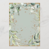 Elegant Rustic Gold Eucalyptus Wedding Kaart (Achterkant)