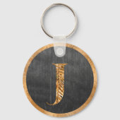 Elegant Rustic Gold & Gray - Gepersonaliseerd mono Sleutelhanger (Voorkant)