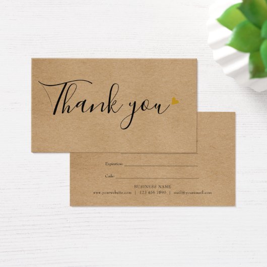 Élégant Rustic Gold Heart Script certificat cadeau (Bureau)