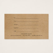 Élégant Rustic Gold Heart Script certificat cadeau (Dos)