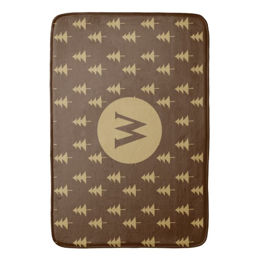 Elegant Rustic Gold Tree Monogram Badmat (Voorkant Verticaal)