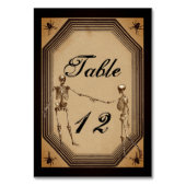 Elegant Rustic Gothic Deco Skeletons Tabelnummers Kaart (Achterkant)