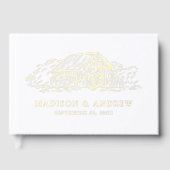 Élégant Rustic Grange Gold Foil Mariage photo (Recto)