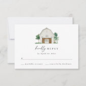 Elégant Rustic Grange Mariage Carte RSVP (Devant)
