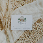 Elégant Rustic Grange Mariage Carte RSVP<br><div class="desc">Il s'agit d'un mariage rustique de grange RSVP avec une belle grange aquarelle et un simple appariement de police. Modifiez toutes les couleurs de police et la plupart des libellés (le mot "gentiment" ne peut pas être changé mais la couleur peut être changée). La couleur de la grange aquarelle ne...</div>