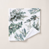 Elegant Rustic Green Eucalyptus Leaves Bad Handdoek (Wasdoekje)