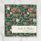Elegant Rustic Green Floral Custom Wedding Bedankjes Labels (Voorkant)