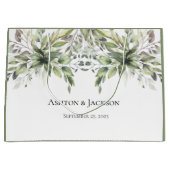 Elegant Rustic Greenery Foilage Names Wedding Groot Cadeauzakje (Voorkant)
