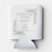 Elegant Rustic Greenery Foliage Wedding Blikjeskoeler (Achterkant)