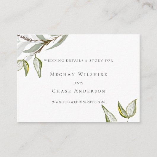 Elegant Rustic Greenery Informatiekaartje (Voorkant)