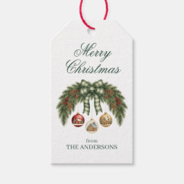 Elegant Rustic Greenery Merry Christmas  Cadeaulabel
