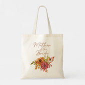 Elegant Rustic Herfst Floral Moeder van de Bride Tote Bag (Achterkant)
