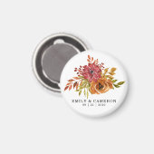 Elegant Rustic Herfst Floral Wedding Magnet Magneet (Voorkant / Achterkant)