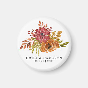 Elegant Rustic Herfst Floral Wedding Magnet Magneet