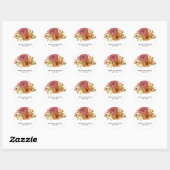 Elegant Rustic Herfst Floral Wedding Ronde Sticker (Vel)