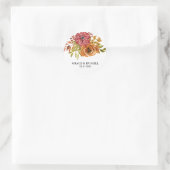 Elegant Rustic Herfst Floral Wedding Ronde Sticker (Tas)
