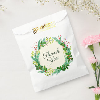 Elegant Rustic Holly Green Bedankt voor je komst Bedankzakje