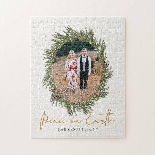 Elegant Rustic Kerstmis Wreath Holiday Legpuzzel (Verticaal)