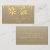 Elegant Rustic, Kraft, boombladeren Visitekaartje (Voorkant / Achterkant)
