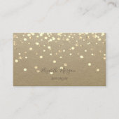 Elegant, Rustic Kraft, Gold Confetti Visitekaartje (Voorkant)