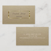 Elegant Rustic, Kraft, Gold Lijst Visitekaartje (Voorkant / Achterkant)