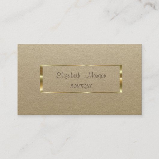 Elegant Rustic, Kraft, Gold Lijst Visitekaartje (Voorkant)