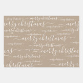 Elegant Rustic Kraft Paper Merry Kerstscript (Voorkant 3)