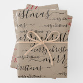 Elegant Rustic Kraft Paper Merry Kerstscript (In situ)