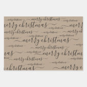 Elegant Rustic Kraft Paper Merry Kerstscript (Voorkant)