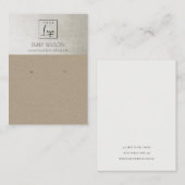 ELEGANT RUSTIC KRAFT SILVER LOGO EARRING DISPLAY VISITEKAARTJE (Voorkant / Achterkant)