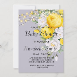 Elegant Rustic licht Geel Baby shower Kaart