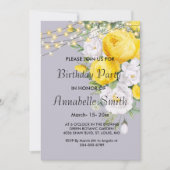 Elegant Rustic licht Gele Floral Birthday Kaart (Voorkant)
