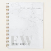 Elegant Rustic Marble Stone Gray Monogram Naam Planner (Voorkant)