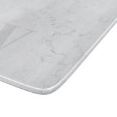 Elegant Rustic Marble Stone Gray Monogram Naam Snijplank (Hoek)