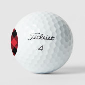 Elegant Rustic Masculine Black Red Buffalo Initiaa Golfballen (Logo)