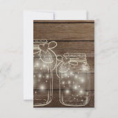 Elegant Rustic Mason Jar Lights Wedding Uitnodigin Kaart (Achterkant)
