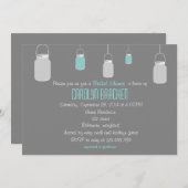 Élégant Rustic Mason Jars Invitation de Fête de l' (Devant / Derrière)