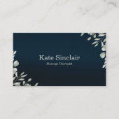 Elegant Rustic Minimal Greenery Massage Therapist Visitekaartje (Voorkant)