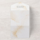 Elegant Rustic Monogram Waterverf Foto bruiloft All In One Uitnodiging (Buitenkant)